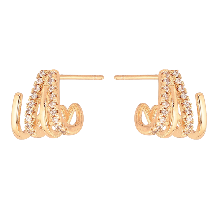 Серьги Xuping цвет Позолота 18К пусеты "Декоративный узор с кристаллами" фото №1 Серьги Xuping цвет Позолота 18К пусеты "Декоративный узор с кристаллами" фото №1