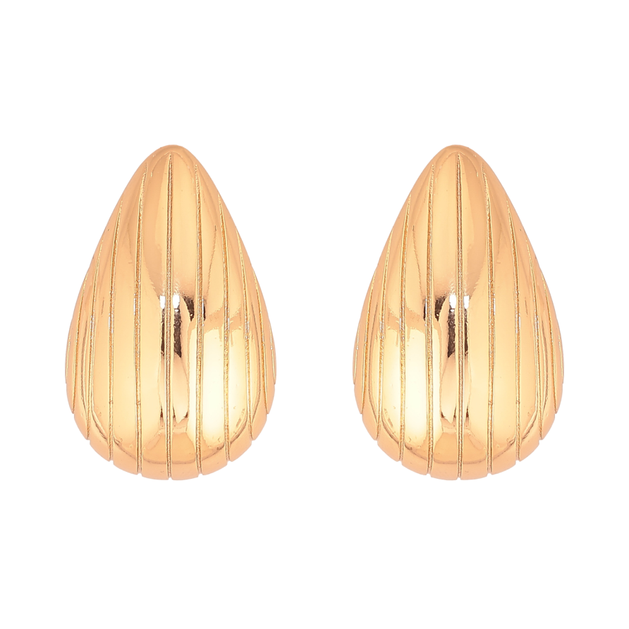 Серьги Xuping цвет Позолота 18К пусеты "Объемные капельки" фото №1