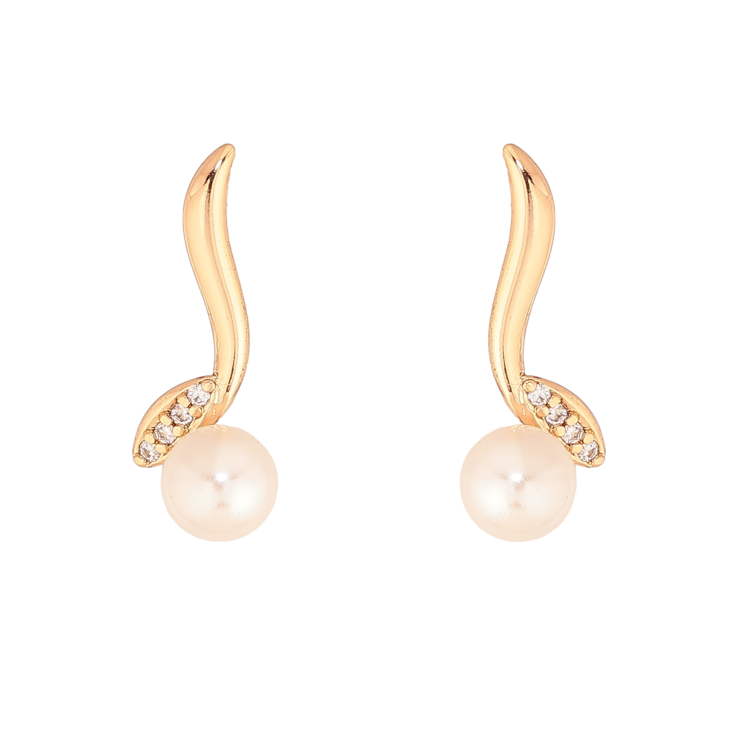 Сережки Xuping колір Позолота 18К пусети "Декоративний візерунок з перлинами" фото №17 Сережки Xuping колір Позолота 18К пусети "Декоративний візерунок з перлинами" фото №17