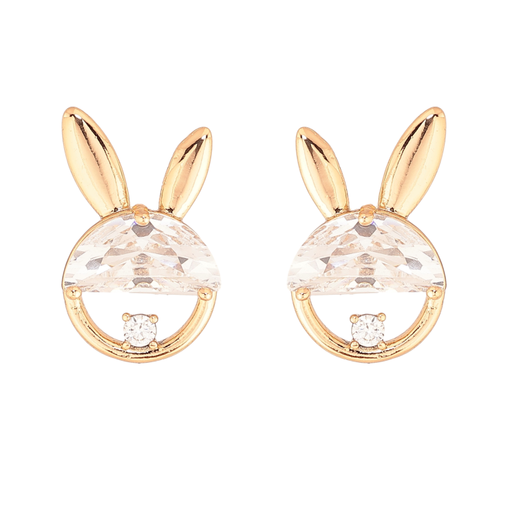 Серьги Xuping цвет Позолота 18К пусеты "Кролики с кристаллами" фото №10