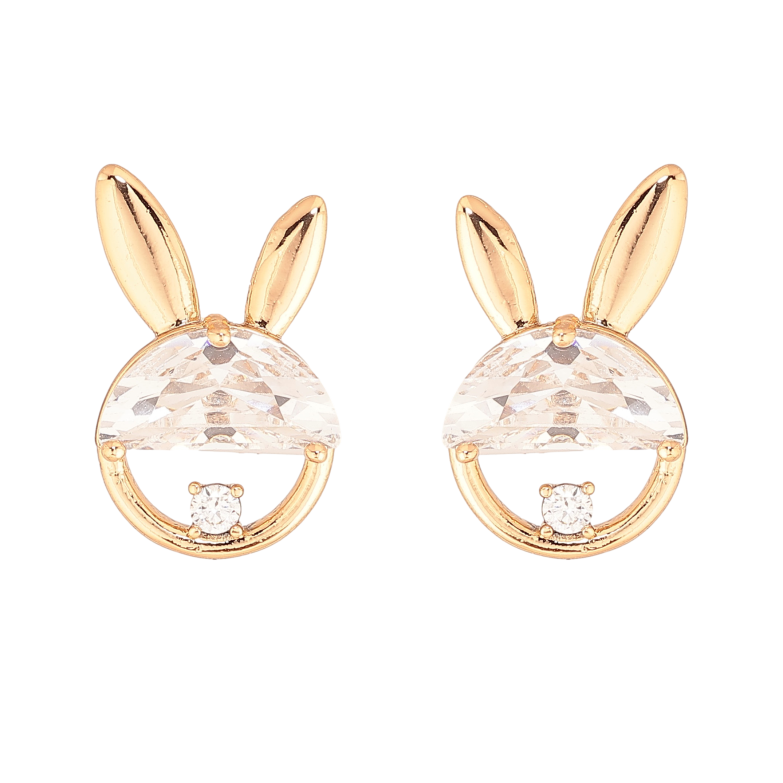 Сережки Xuping колір Позолота 18К пусети "Кролики з кристалами" фото №1