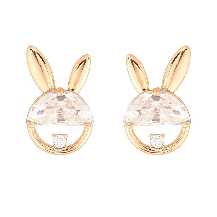Серьги Xuping цвет Позолота 18К пусеты "Кролики с кристаллами" фото №1 Серьги Xuping цвет Позолота 18К пусеты "Кролики с кристаллами" фото №1
