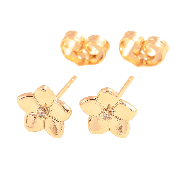 Сережки Xuping колір Позолота 18К пусети "Квіточки з кристалами" фото №18 Сережки Xuping колір Позолота 18К пусети "Квіточки з кристалами" фото №18