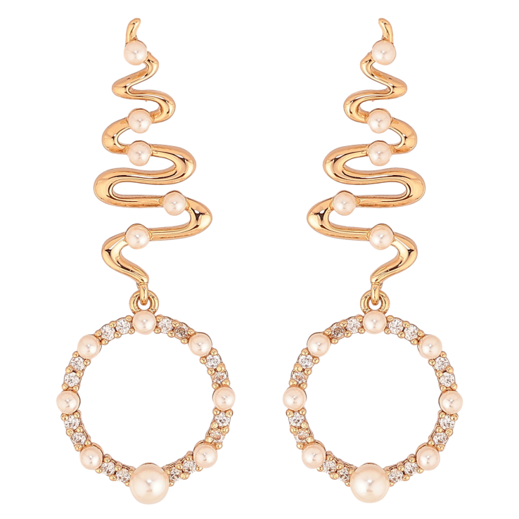 Серьги Xuping цвет Позолота 18К пусеты "Декоративные подвески" фото №10