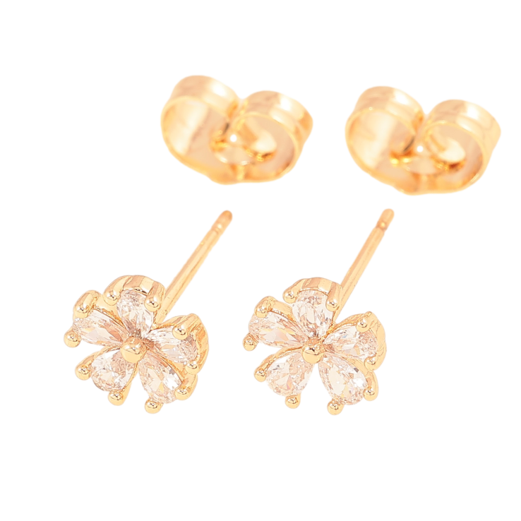 Сережки Xuping колір Позолота 18К пусети "Кристальні квіточки" фото №14 Сережки Xuping колір Позолота 18К пусети "Кристальні квіточки" фото №14