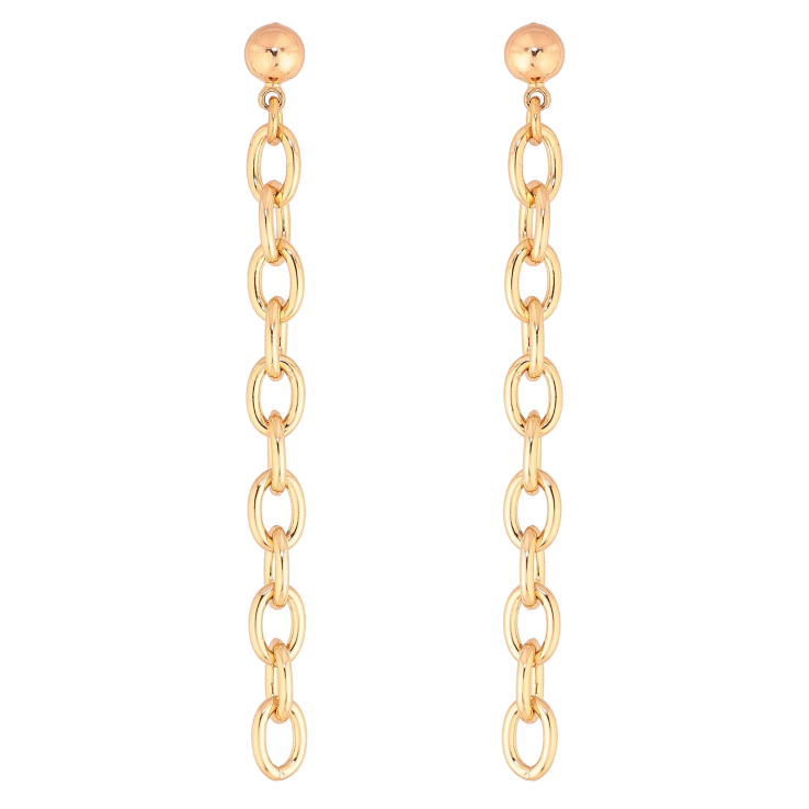 Серьги Xuping цвет Позолота 18К пусеты "Подвески из цепочки" фото №16