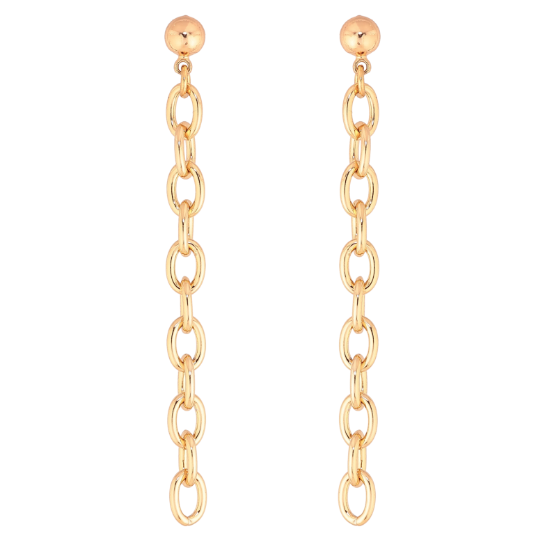 Серьги Xuping цвет Позолота 18К пусеты "Подвески из цепочки" фото №1