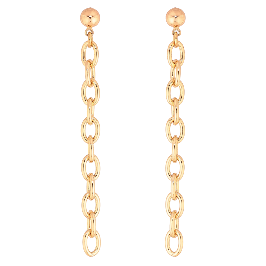 Серьги Xuping цвет Позолота 18К пусеты "Подвески из цепочки" фото №1