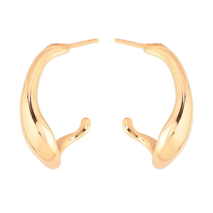 Серьги Xuping цвет Позолота 18К пусеты "Декоративные дуги" фото №3