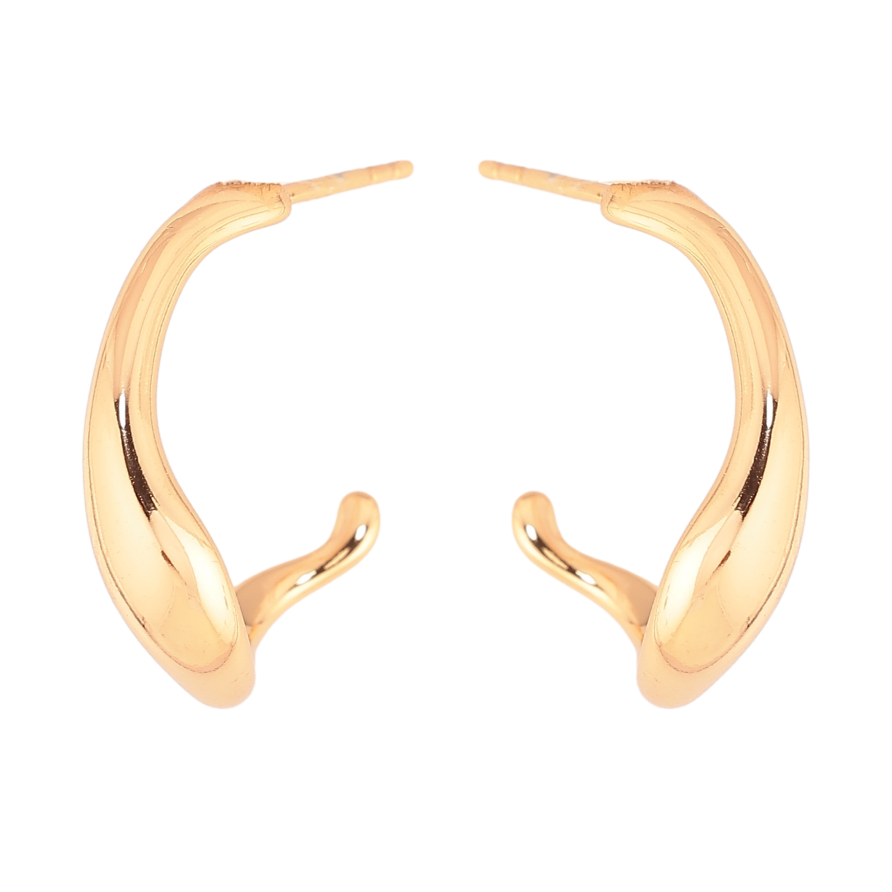 Серьги Xuping цвет Позолота 18К пусеты "Декоративные дуги" фото №1