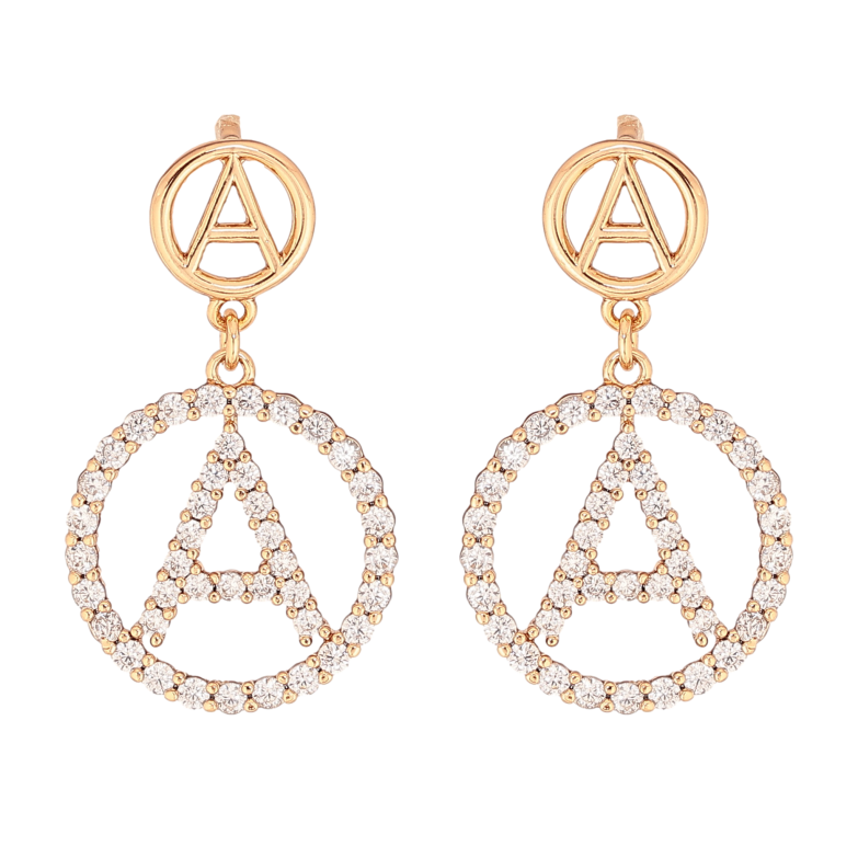 Сережки Xuping колір Позолота 18К пусети "Підвіски з літерою А" фото №11