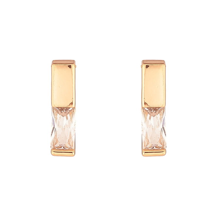 Серьги Xuping цвет Позолота 18К пусеты "Узор с кристаллами" фото №9