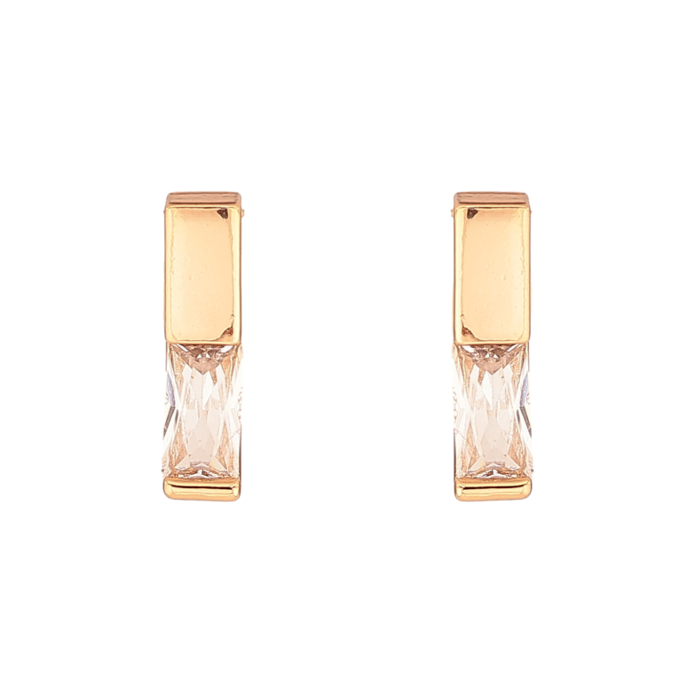 Сережки Xuping колір Позолота 18К пусети "Візерунок з кристалами" фото №1