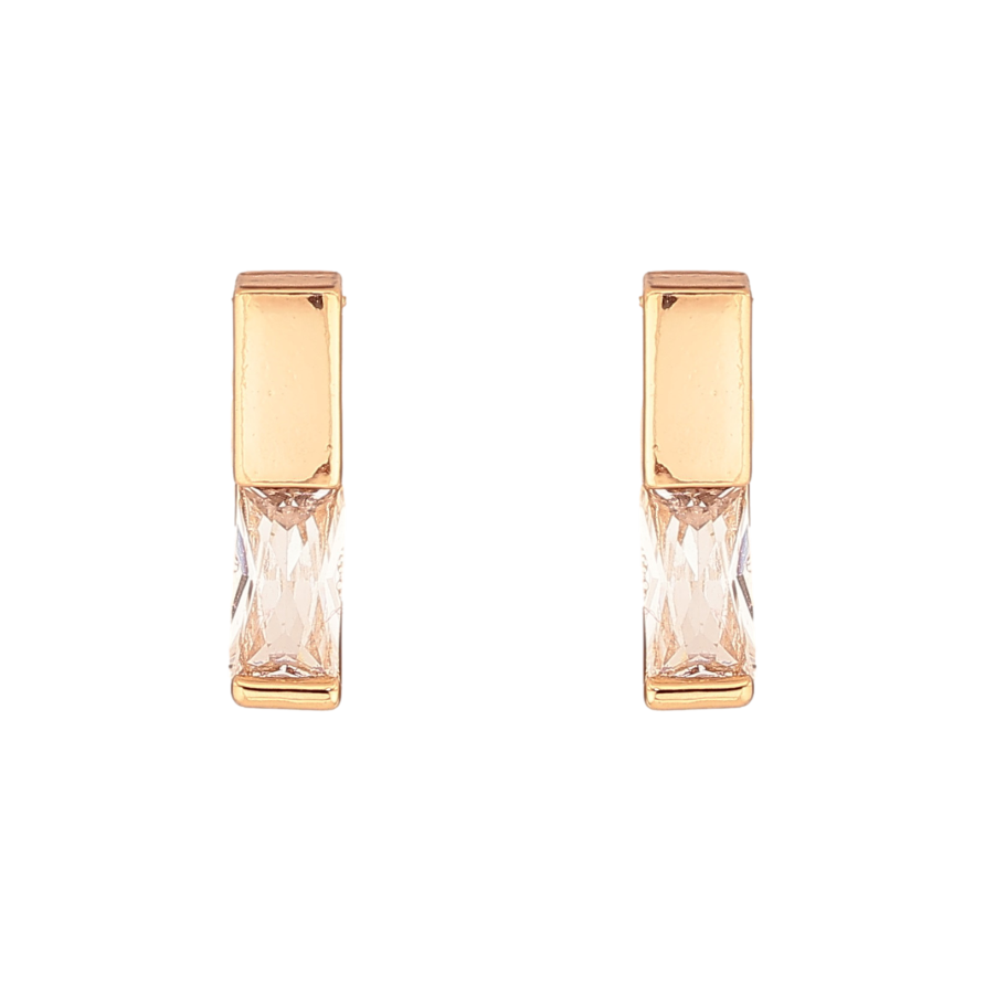 Серьги Xuping цвет Позолота 18К пусеты "Узор с кристаллами" фото №1