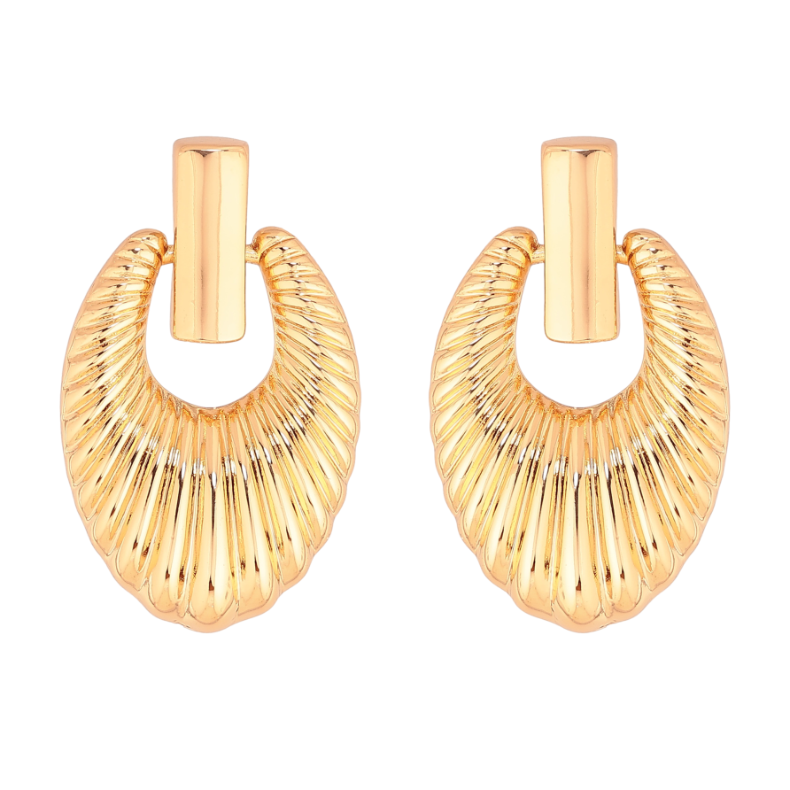 Серьги Xuping цвет Позолота 18К пусеты "Декоративный узор" фото №1