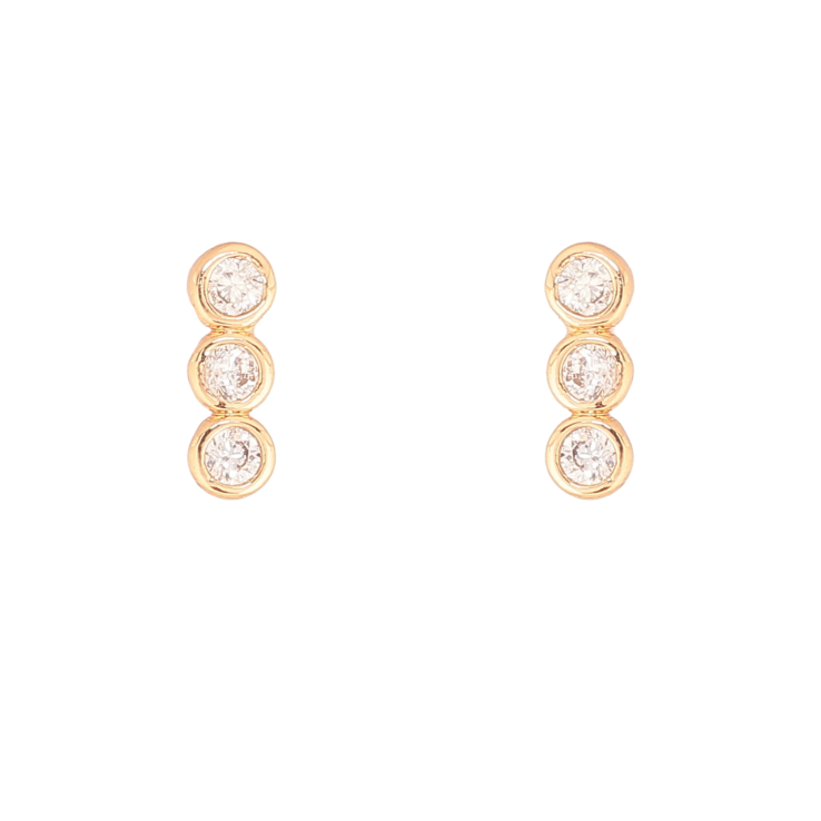 Сережки Xuping колір Позолота 18К пусети "Доріжки кристалів" фото №12 Сережки Xuping колір Позолота 18К пусети "Доріжки кристалів" фото №12