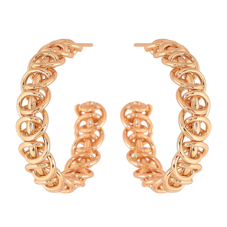 Серьги Xuping цвет Позолота 18К пусеты "Декоративный узор" фото №1