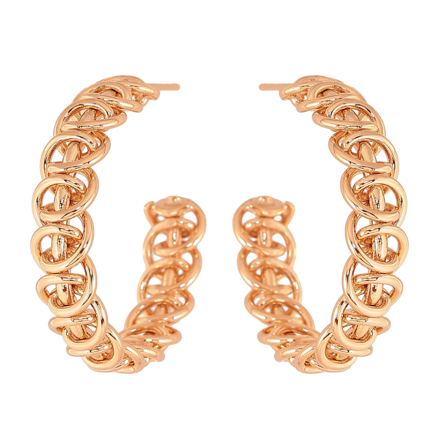 Серьги Xuping цвет Позолота 18К пусеты "Декоративный узор" фото №1