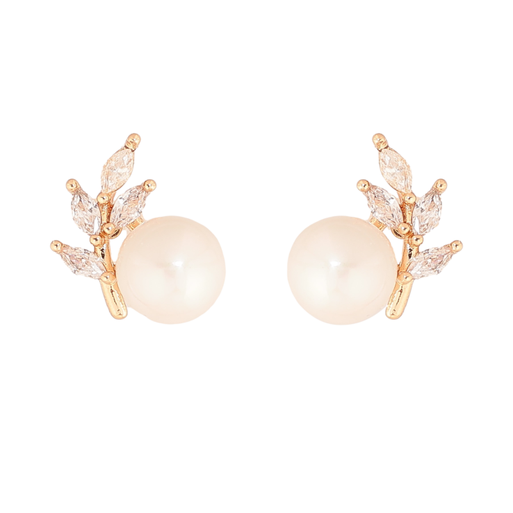 Сережки Xuping колір Позолота 18К пусети "Кристальні гілочки з перлинами" фото №14 Сережки Xuping колір Позолота 18К пусети "Кристальні гілочки з перлинами" фото №14