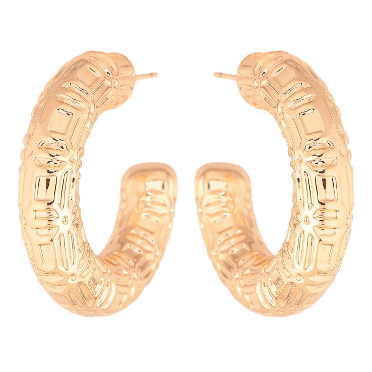 Серьги Xuping цвет Позолота 18К пусеты "Объемные дуги" фото №24