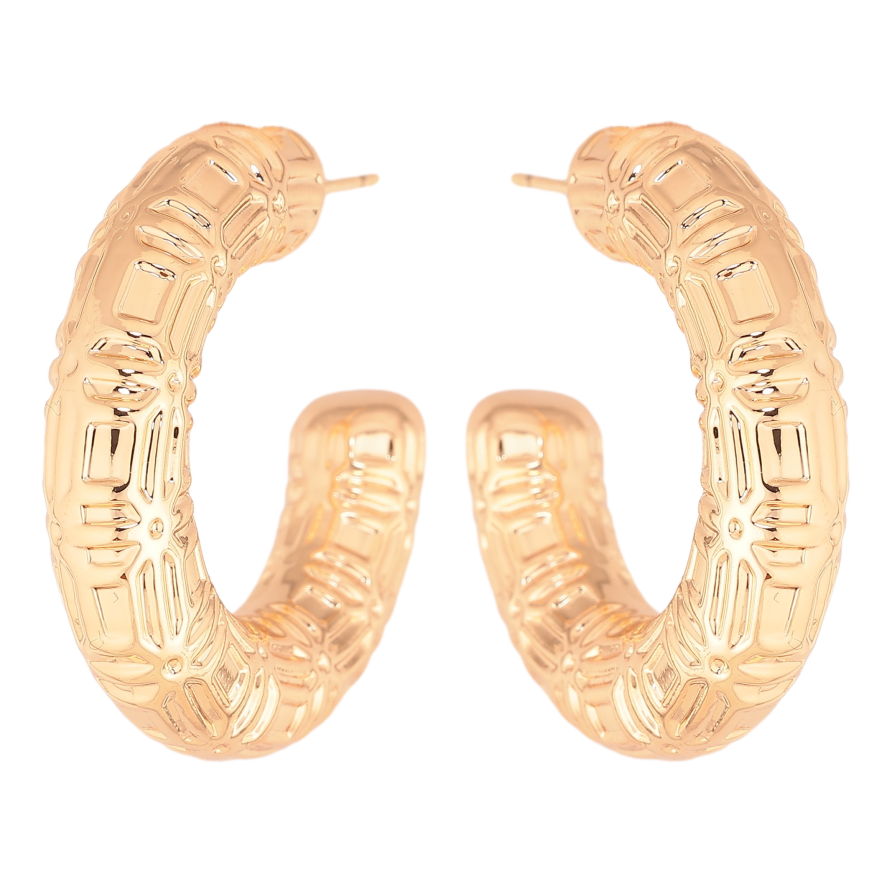Серьги Xuping цвет Позолота 18К пусеты "Объемные дуги" фото №1