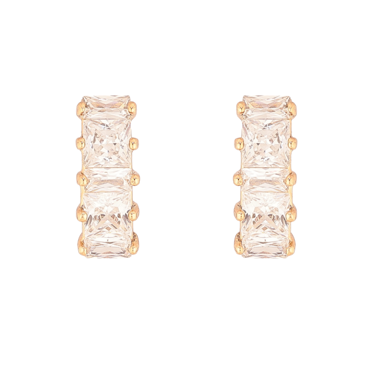 Серьги Xuping цвет Позолота 18К пусеты "Дорожки кристаллов" фото №22 Серьги Xuping цвет Позолота 18К пусеты "Дорожки кристаллов" фото №22