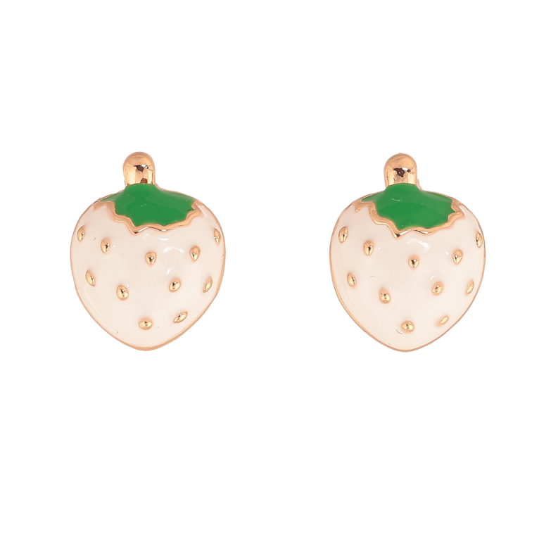Сережки Xuping колір Позолота 18К пусети "Полунички з емаллю" фото №1