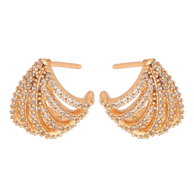 Серьги Xuping цвет Позолота 18К пусеты "Инкрустация кристаллами" фото №23