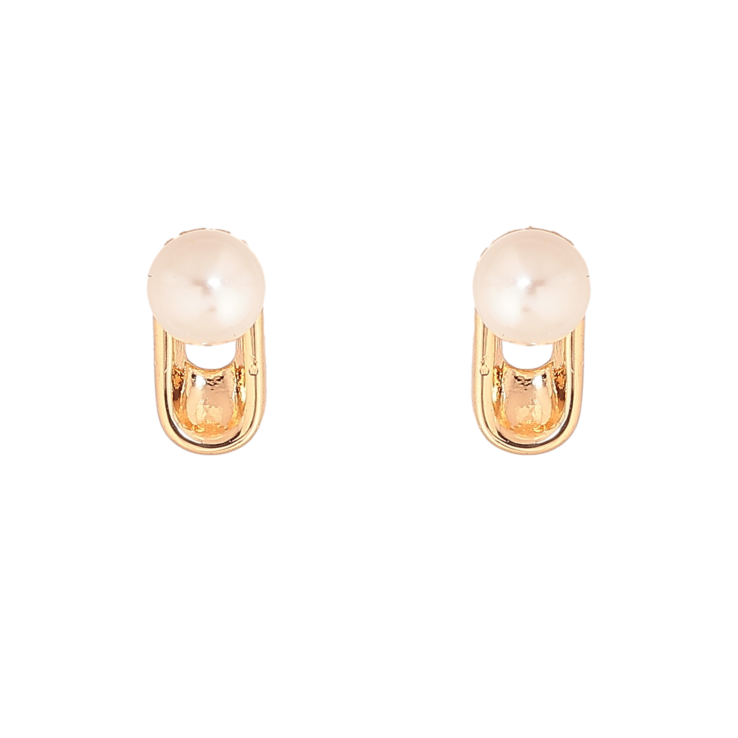 Серьги Xuping цвет Позолота 18К пусеты "Узор с жемчужинами" фото №21