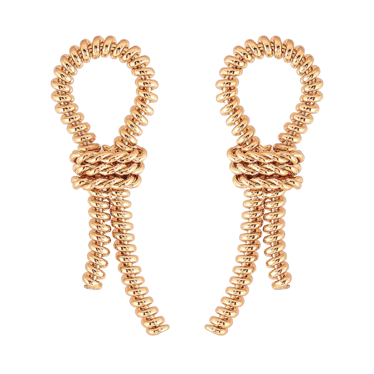 Серьги Xuping цвет Позолота 18К пусеты "Петельки" фото №23