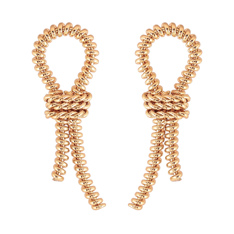 Серьги Xuping цвет Позолота 18К пусеты "Петельки" фото №1