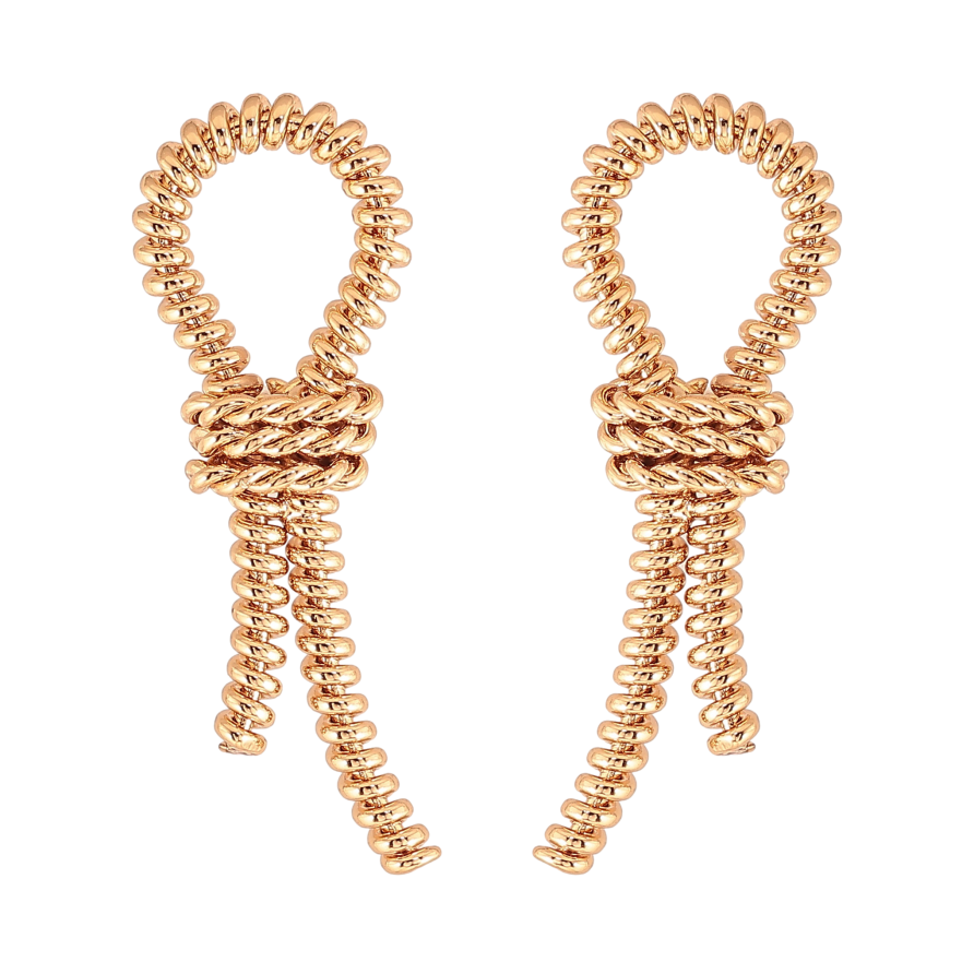 Серьги Xuping цвет Позолота 18К пусеты "Петельки" фото №1