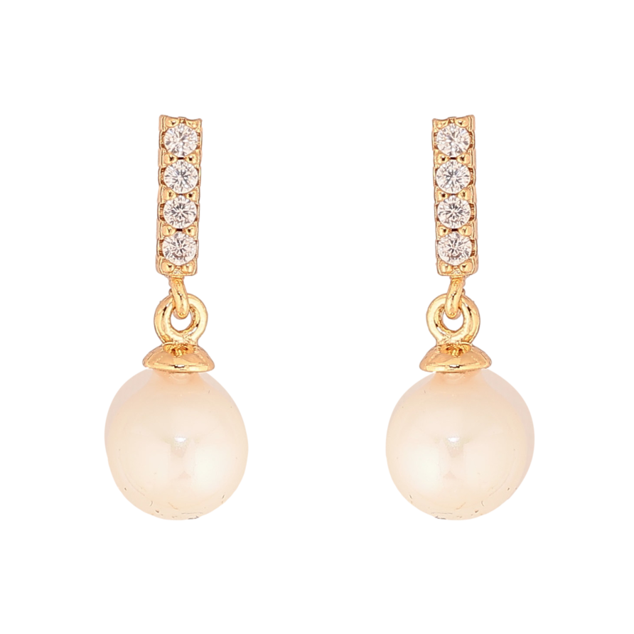 Серьги Xuping цвет Позолота 18К пусеты "Жемчужные подвески" фото №1