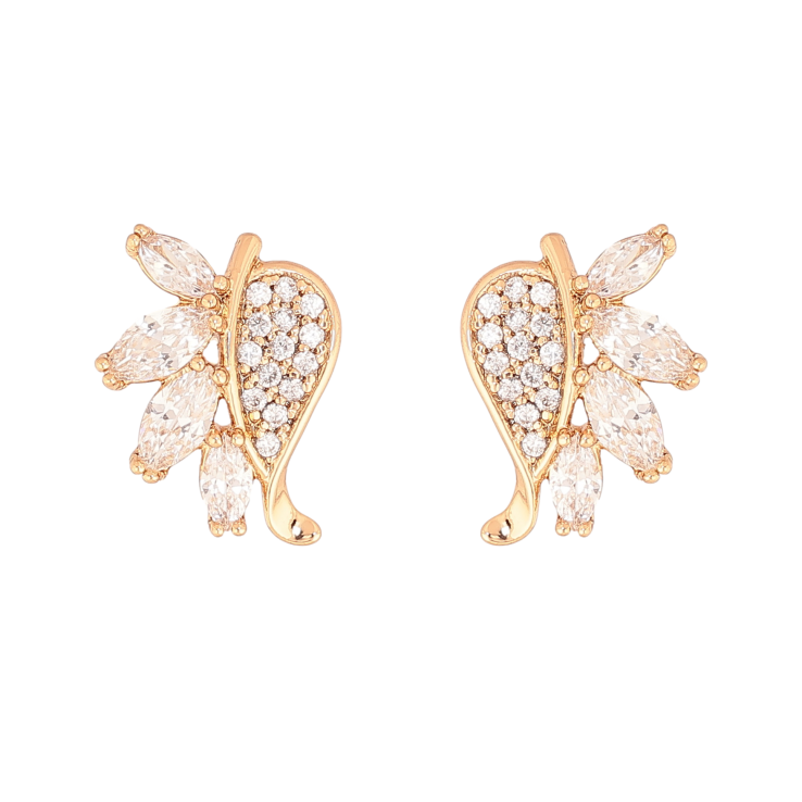 Серьги Xuping цвет Позолота 18К пусеты "Узор с кристаллами" фото №25