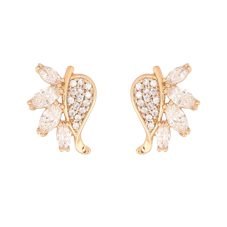 Серьги Xuping цвет Позолота 18К пусеты "Узор с кристаллами" фото №2 Серьги Xuping цвет Позолота 18К пусеты "Узор с кристаллами" фото №2