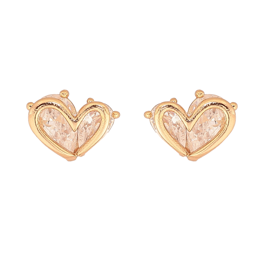 Серьги Xuping цвет Позолота 18К пусеты "Кристальные сердечки" фото №1 Серьги Xuping цвет Позолота 18К пусеты "Кристальные сердечки" фото №1