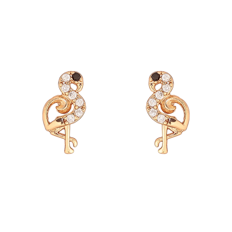 Серьги Xuping цвет Позолота 18К пусеты "Фламинго" фото №15