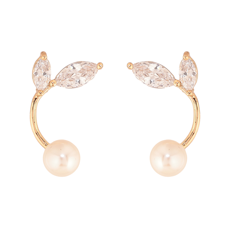 Серьги Xuping цвет Позолота 18К пусеты "Кристальные веточки с жемчужинами" фото №17 Серьги Xuping цвет Позолота 18К пусеты "Кристальные веточки с жемчужинами" фото №17