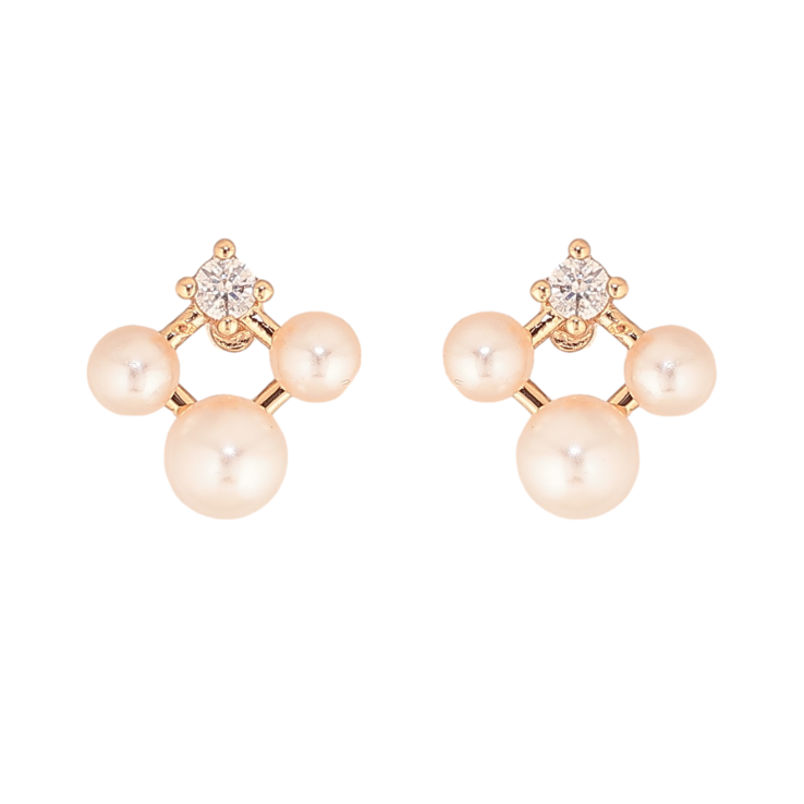 Серьги Xuping цвет Позолота 18К пусеты "Узор с жемчужинами и кристаллами" фото №21 Серьги Xuping цвет Позолота 18К пусеты "Узор с жемчужинами и кристаллами" фото №21