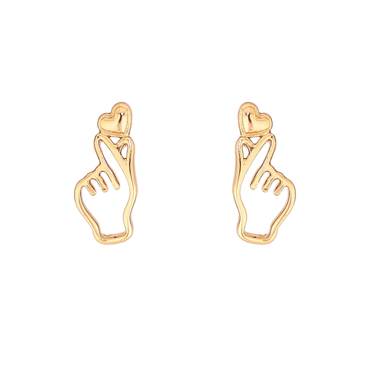 Сережки Xuping колір Позолота 18К пусети "Love" фото №3 Сережки Xuping колір Позолота 18К пусети "Love" фото №3