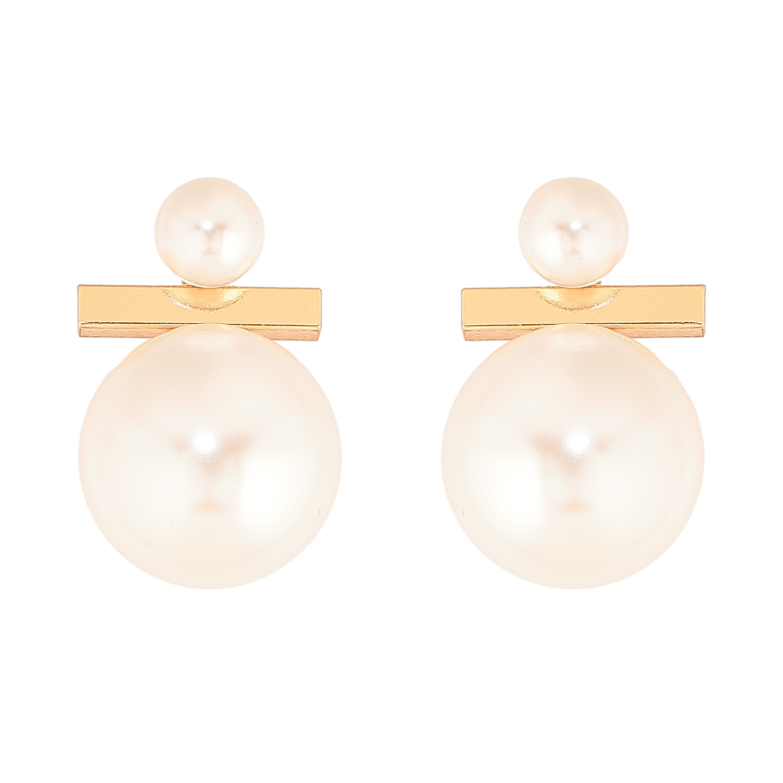 Серьги Xuping цвет Позолота 18К пусеты "Узор с жемчужинами" фото №1