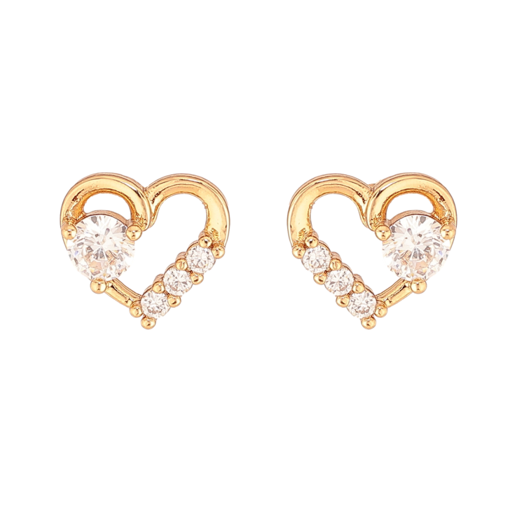 Сережки Xuping колір Позолота 18К пусети "Сердечки з кристалами" фото №23 Сережки Xuping колір Позолота 18К пусети "Сердечки з кристалами" фото №23