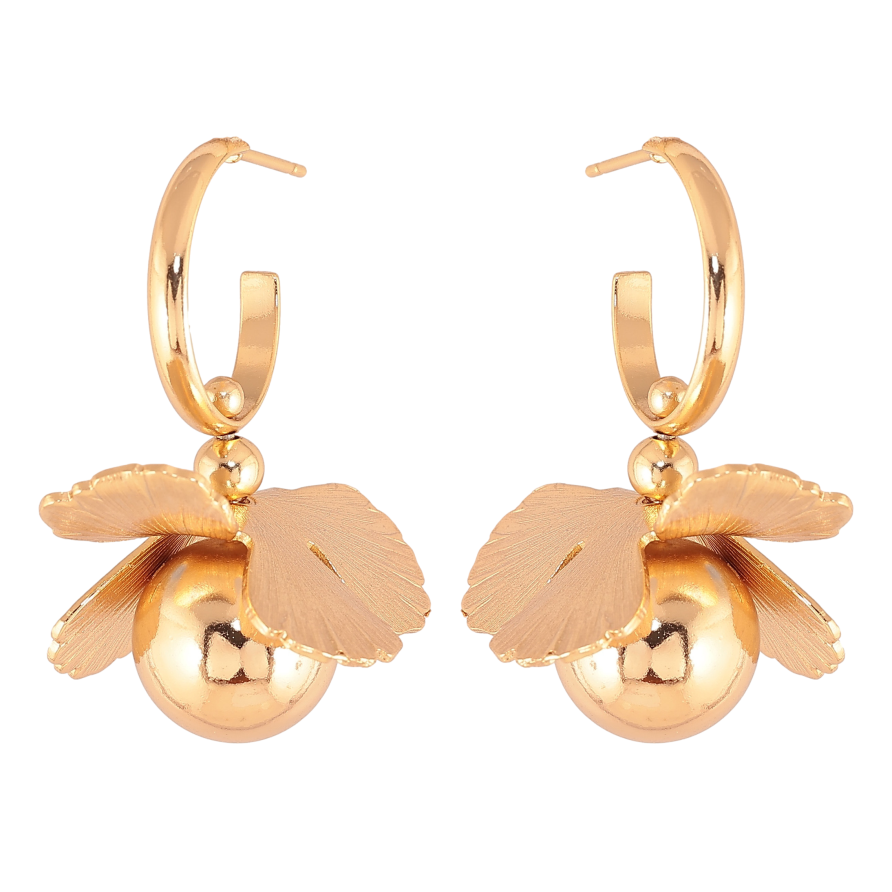 Сережки Xuping колір Позолота 18К пусети "Квіткові підвіски" фото №1