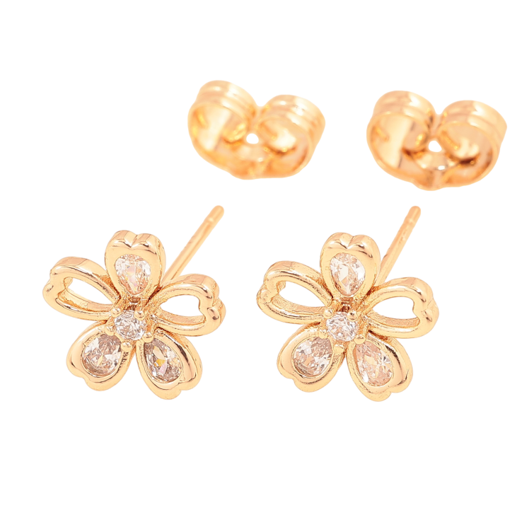 Сережки Xuping колір Позолота 18К пусети "Квіточки з кристалами" фото №20 Сережки Xuping колір Позолота 18К пусети "Квіточки з кристалами" фото №20
