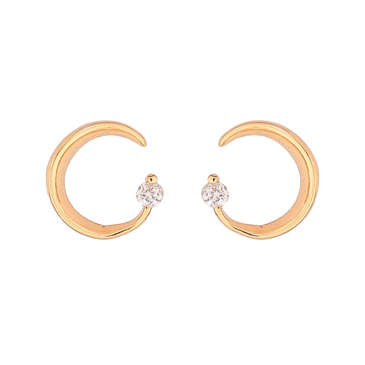 Серьги Xuping цвет Позолота 18К пусеты "Полукольца с кристаллами" фото №14 Серьги Xuping цвет Позолота 18К пусеты "Полукольца с кристаллами" фото №14