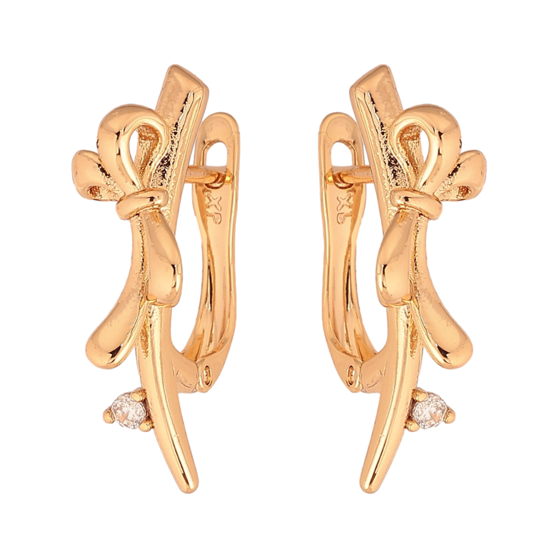 Сережки Xuping колір Позолота 18К англійський замок "Декоративний візерунок" фото №1