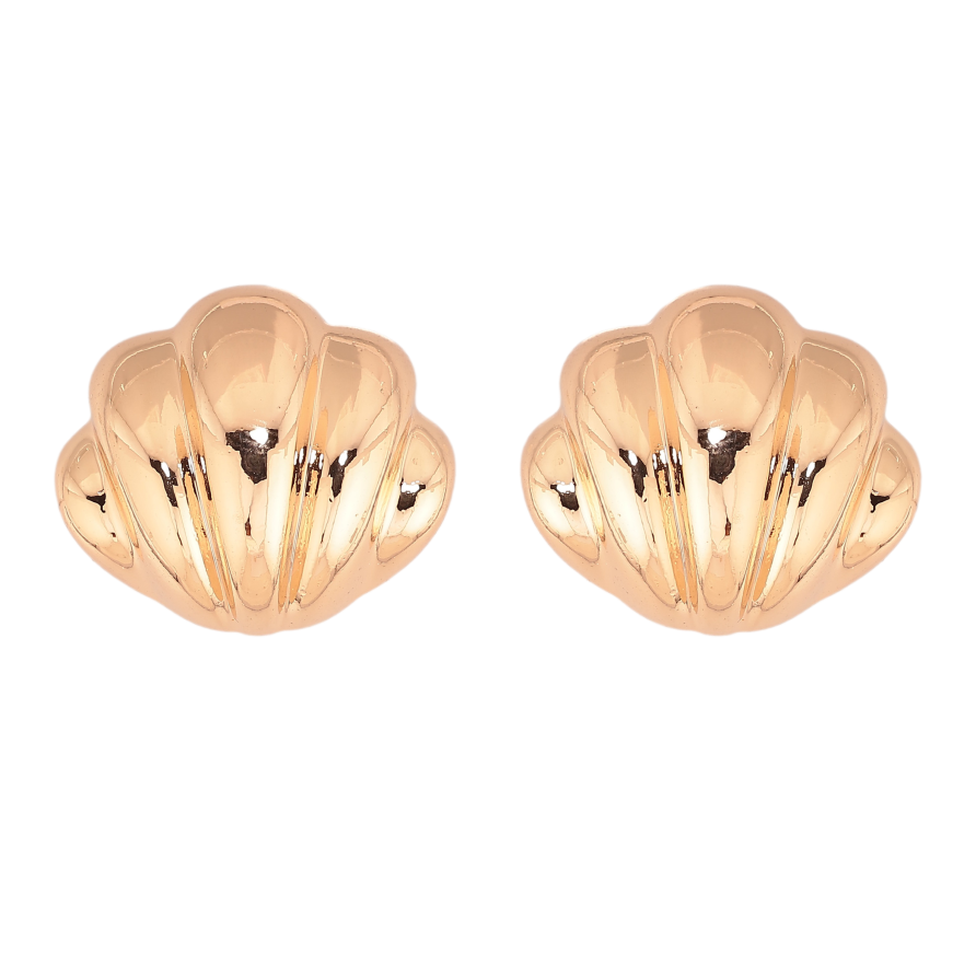 Серьги Xuping цвет Позолота 18К пусеты "Объемные ракушки" фото №1 Серьги Xuping цвет Позолота 18К пусеты "Объемные ракушки" фото №1