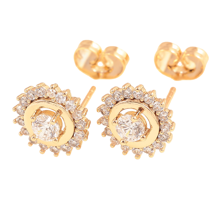 Серьги Xuping цвет Позолота 18К пусеты "Узор с кристаллами" фото №23 Серьги Xuping цвет Позолота 18К пусеты "Узор с кристаллами" фото №23