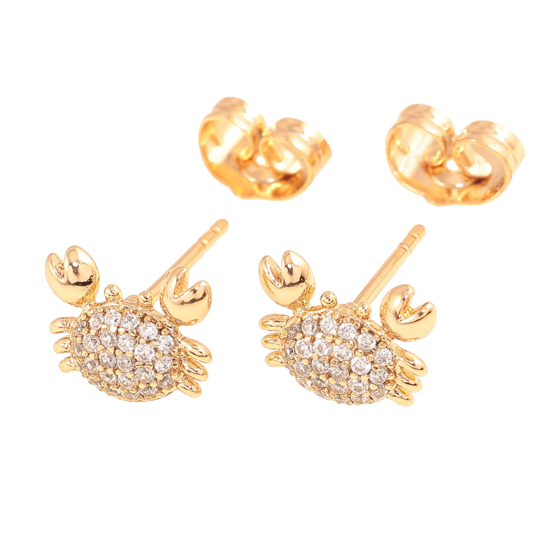 Серьги Xuping цвет Позолота 18К пусеты "Крабы с инкрустацией кристаллами" фото №1 Серьги Xuping цвет Позолота 18К пусеты "Крабы с инкрустацией кристаллами" фото №1