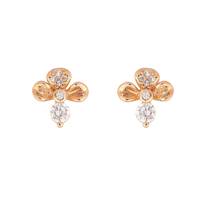 Серьги Xuping цвет Позолота 18К пусеты "Цветочки с кристаллами" фото №1 Серьги Xuping цвет Позолота 18К пусеты "Цветочки с кристаллами" фото №1